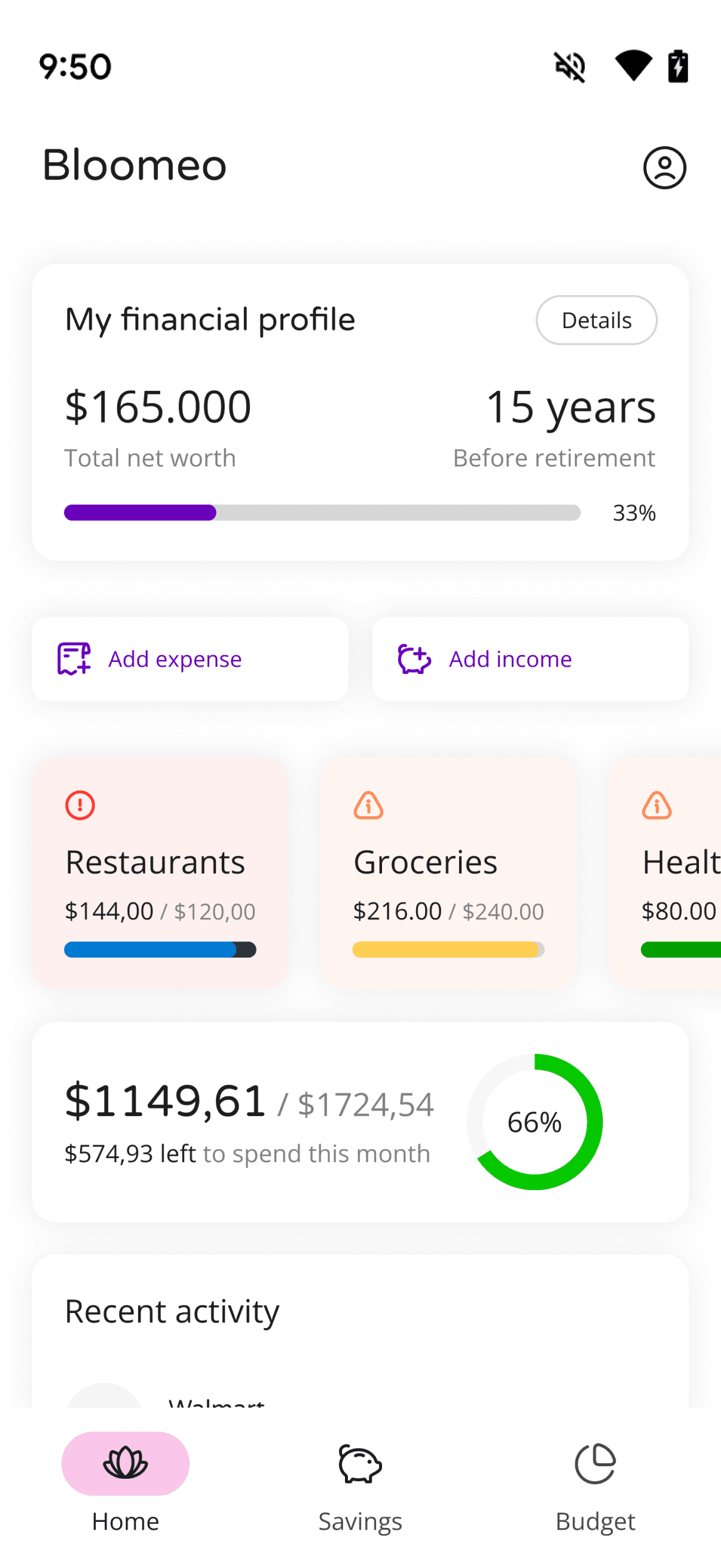 Bloomeo app screenshot